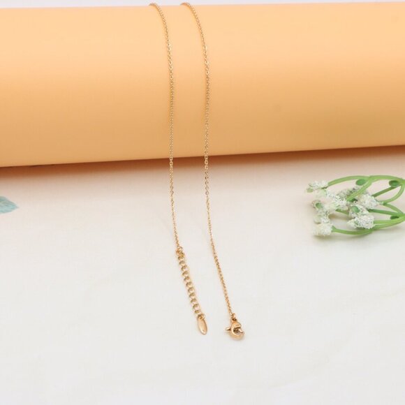 Rose Gold LOVE Necklace with Dainty CZ Charms - Adjustable Chain, XPNL0411 - Picture 13 of 13